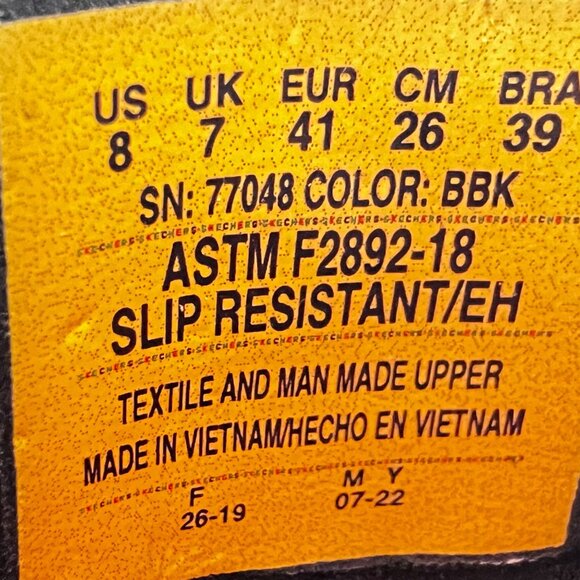 Skechers Mens 77048 McAllen Black Slip Resistant Mesh Work Shoes Liafers‎ Size 8 - Picture 12 of 16